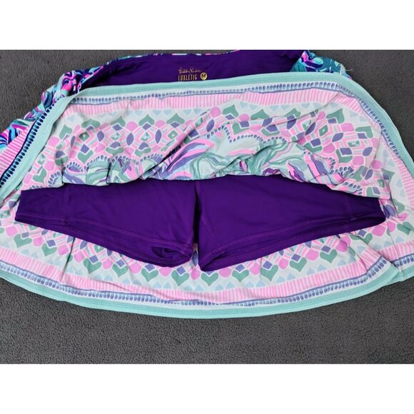 Lilly Pulitzer Luxletic Gardenia Skort Sz (M) UPF 50+ Blue Purple Tropical Cute - Picture 6 of 7